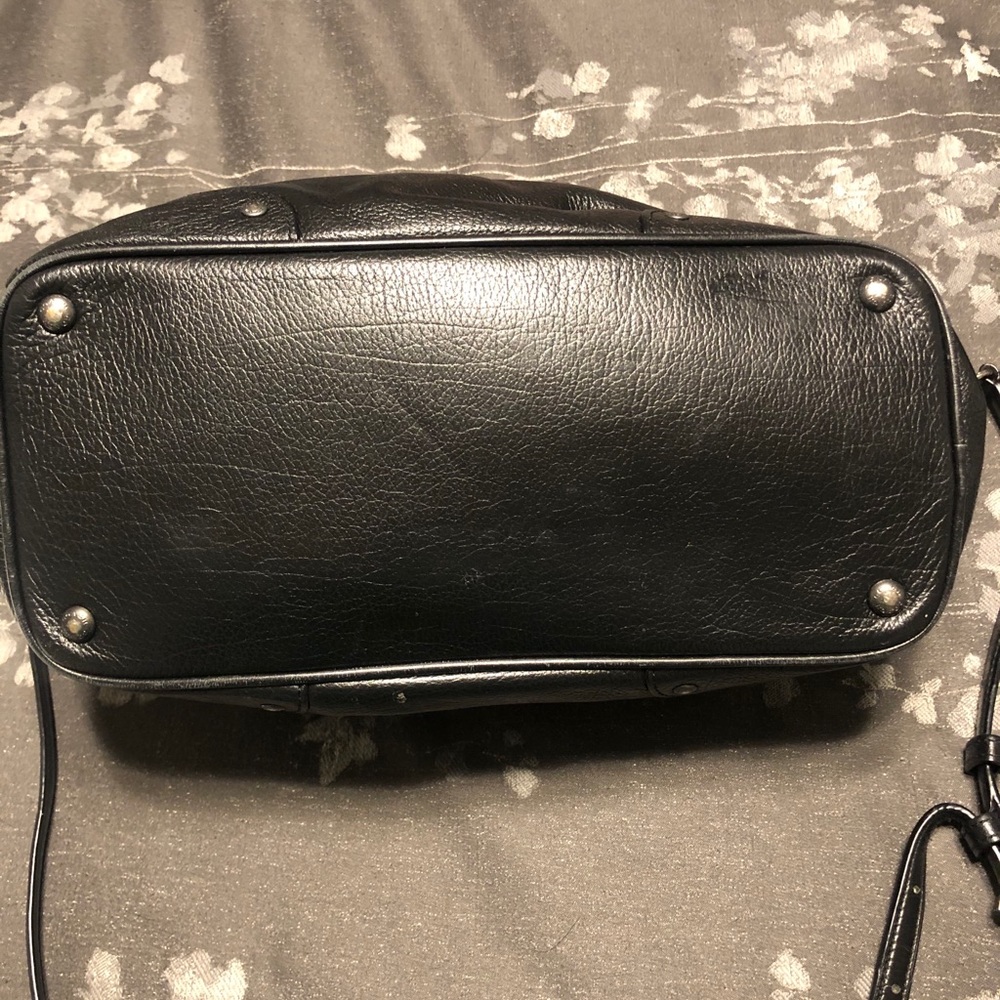 Coach Black Leather Satchel with Crossbody Strap - Picture 7 of 16
